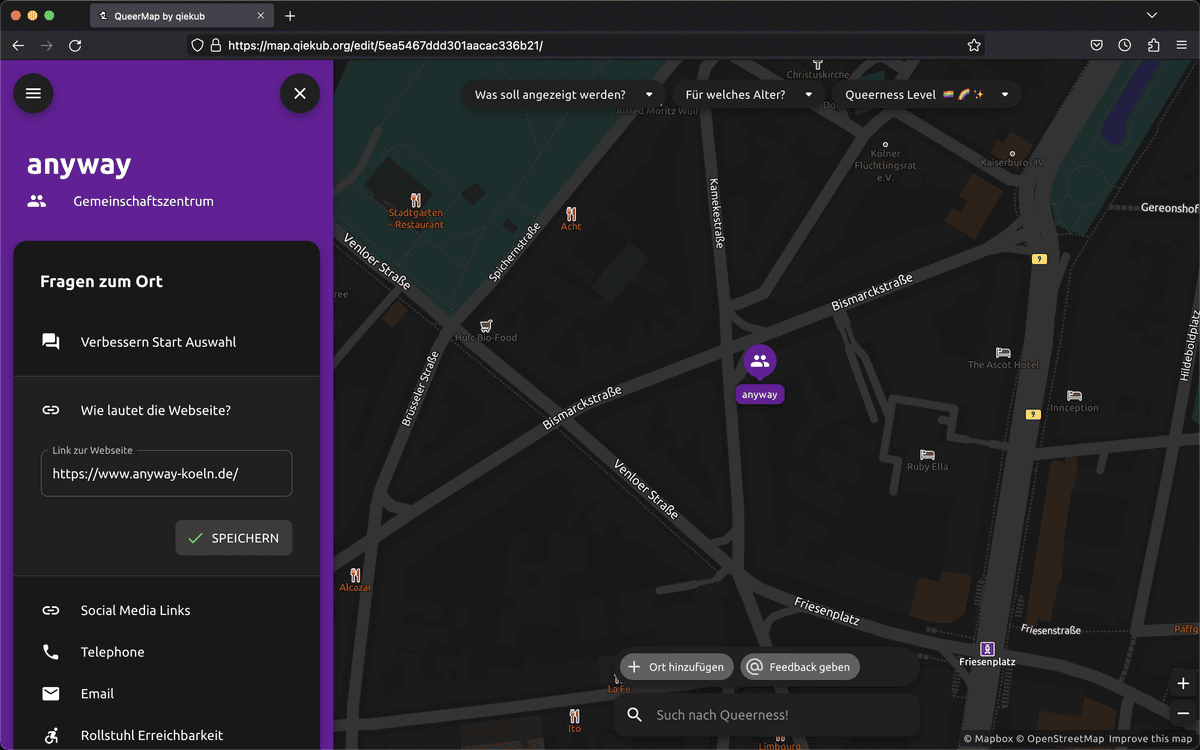 Screenshot of the editor