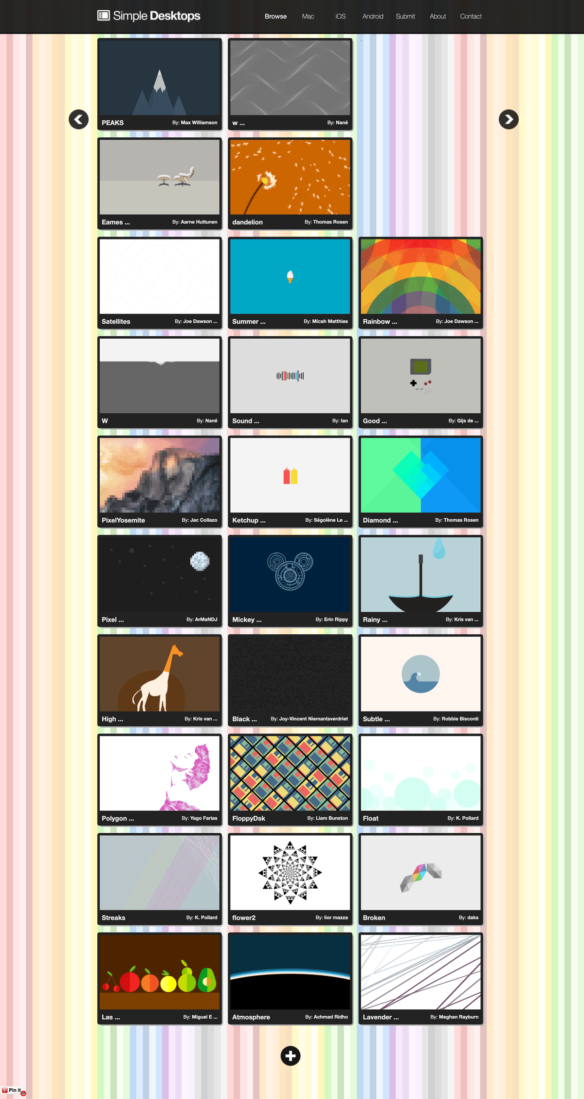 Screenshot of the Simple Desktops website